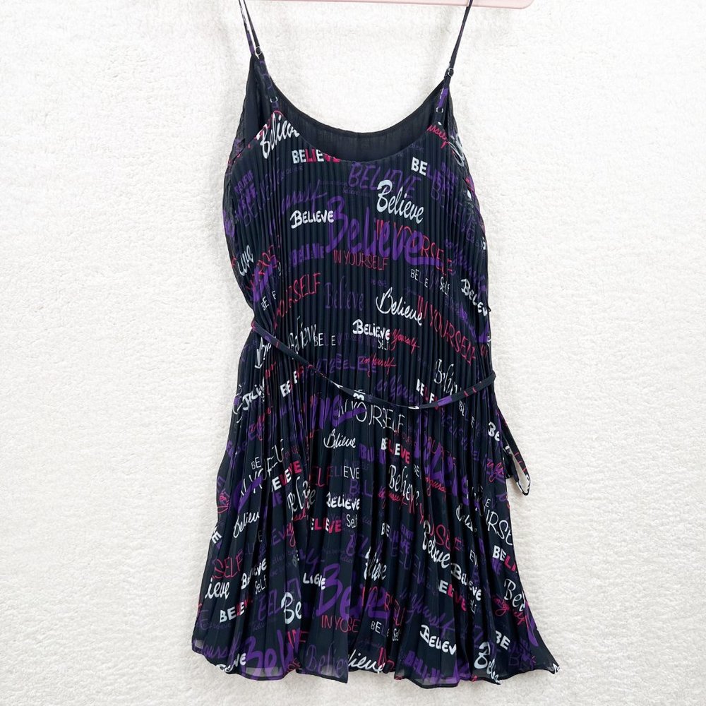 RAMY BROOK Printed Melanie Pleated Mini Dress In Believe Print Size M NEW - Picture 2 of 11
